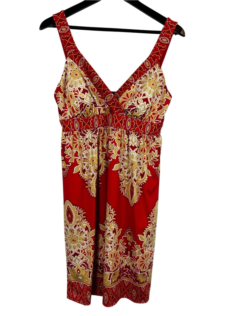 INC International Concepts Red Sundress Size Medium Beaded